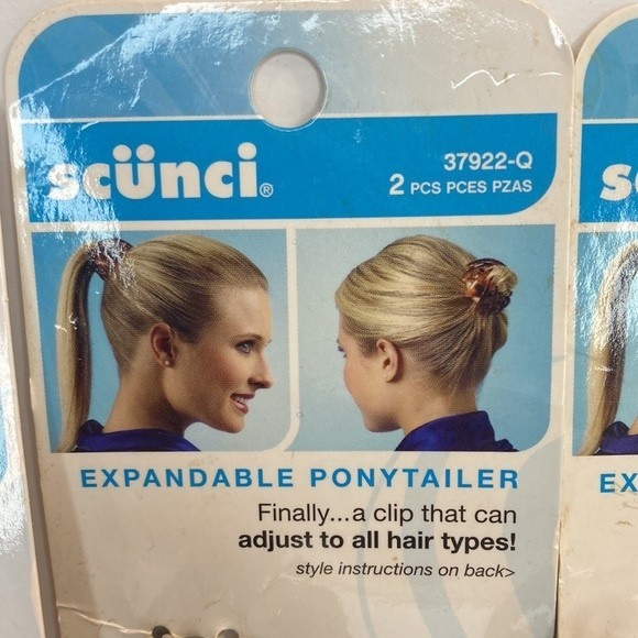 Scunci Expandable Adjustable Ponytailer Bun Clip Brown Black - Picture 2 of 9